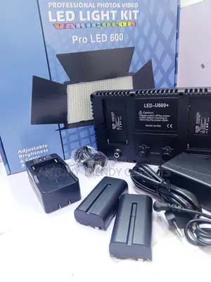 Pro Led 600 U600 Video Light Kit Stand Barndoors Studio