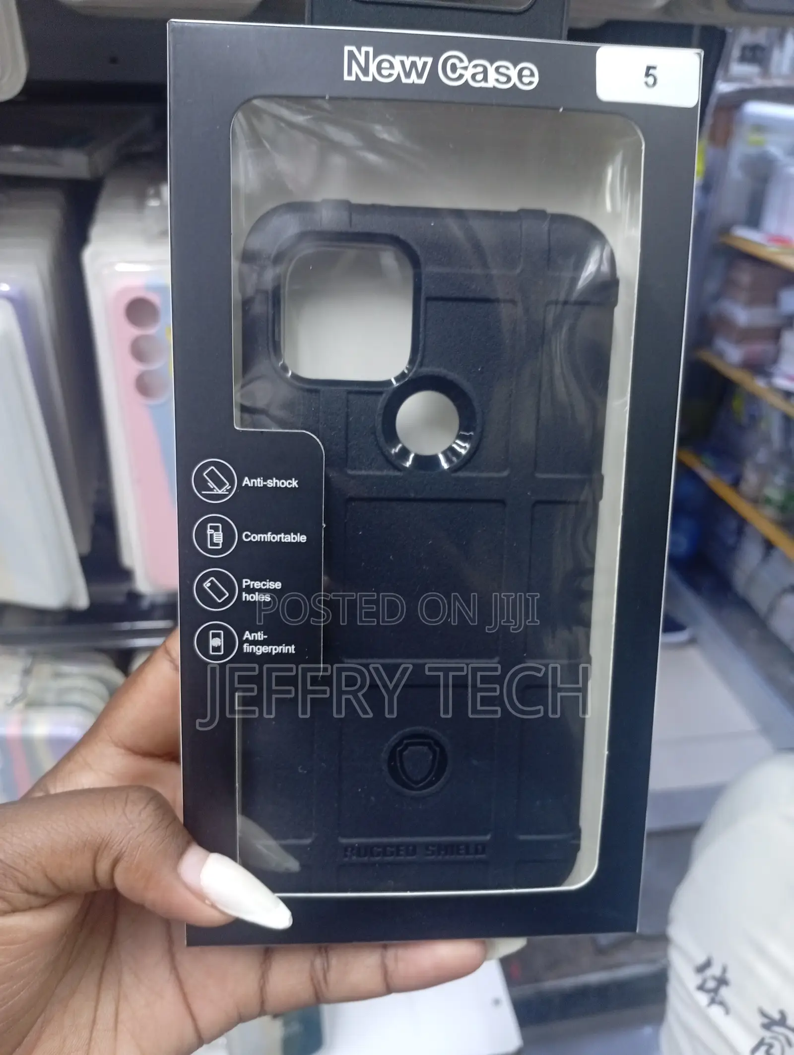 Google Pixel 5 Black Rugged Shield Protective Phone Case