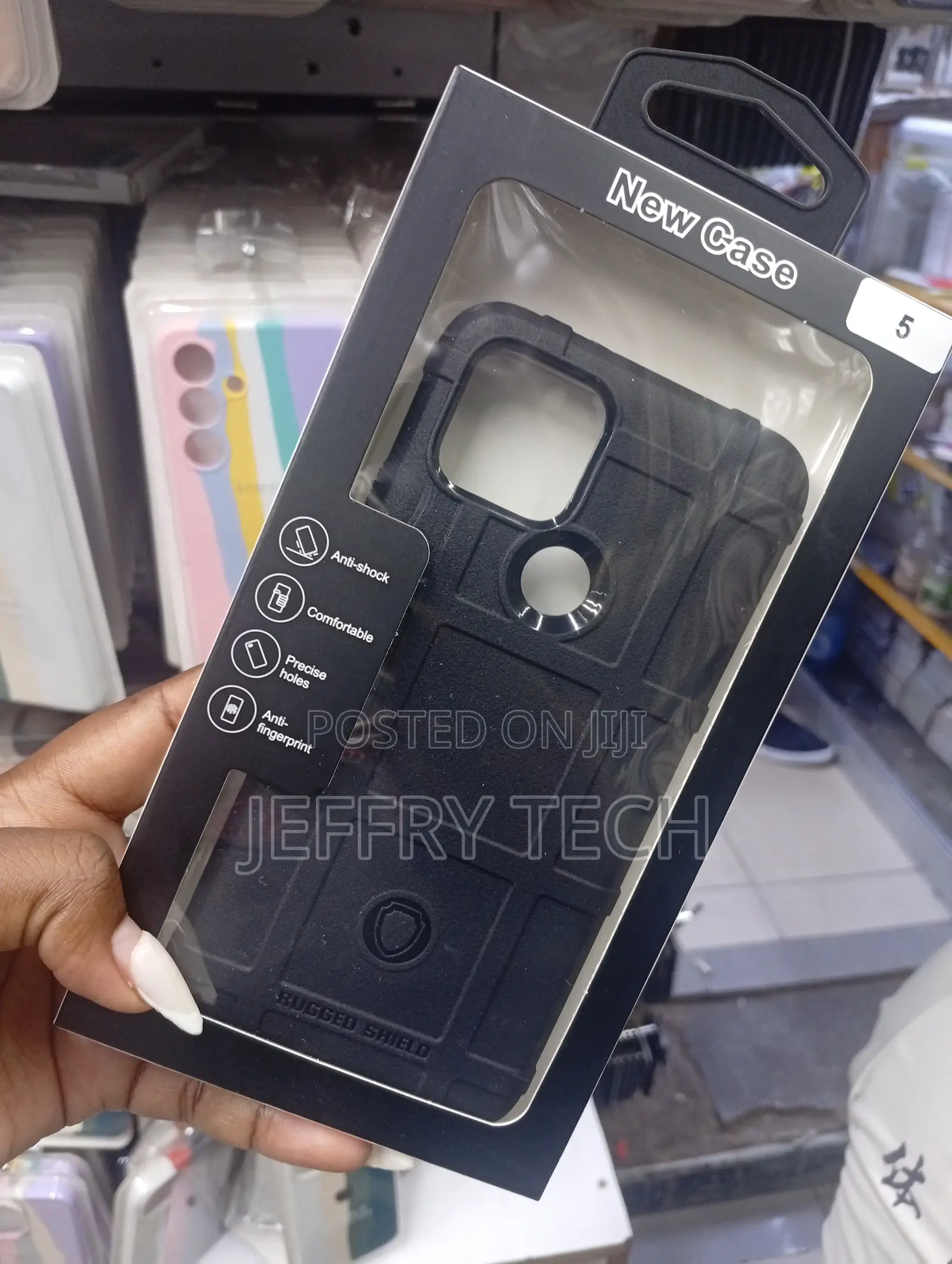 Google Pixel 5 Black Rugged Shield Protective Phone Case