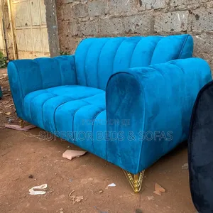 3 Seater Blue Soft Fabric Sofa