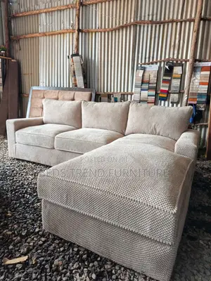 6 Seater Beige Sectional L Seat.