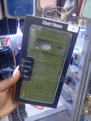 Google Pixel 7 Rugged Shield Case in Olive Green.