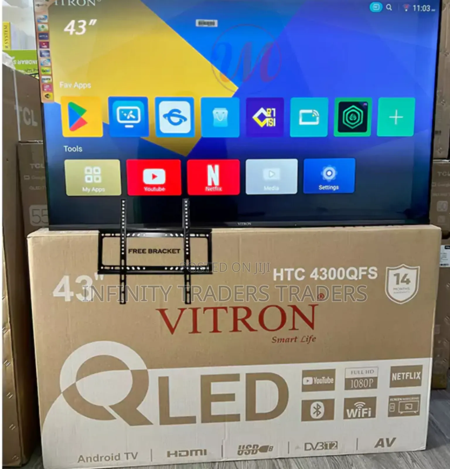 Vitron 43" Qled Smart Android Frameless