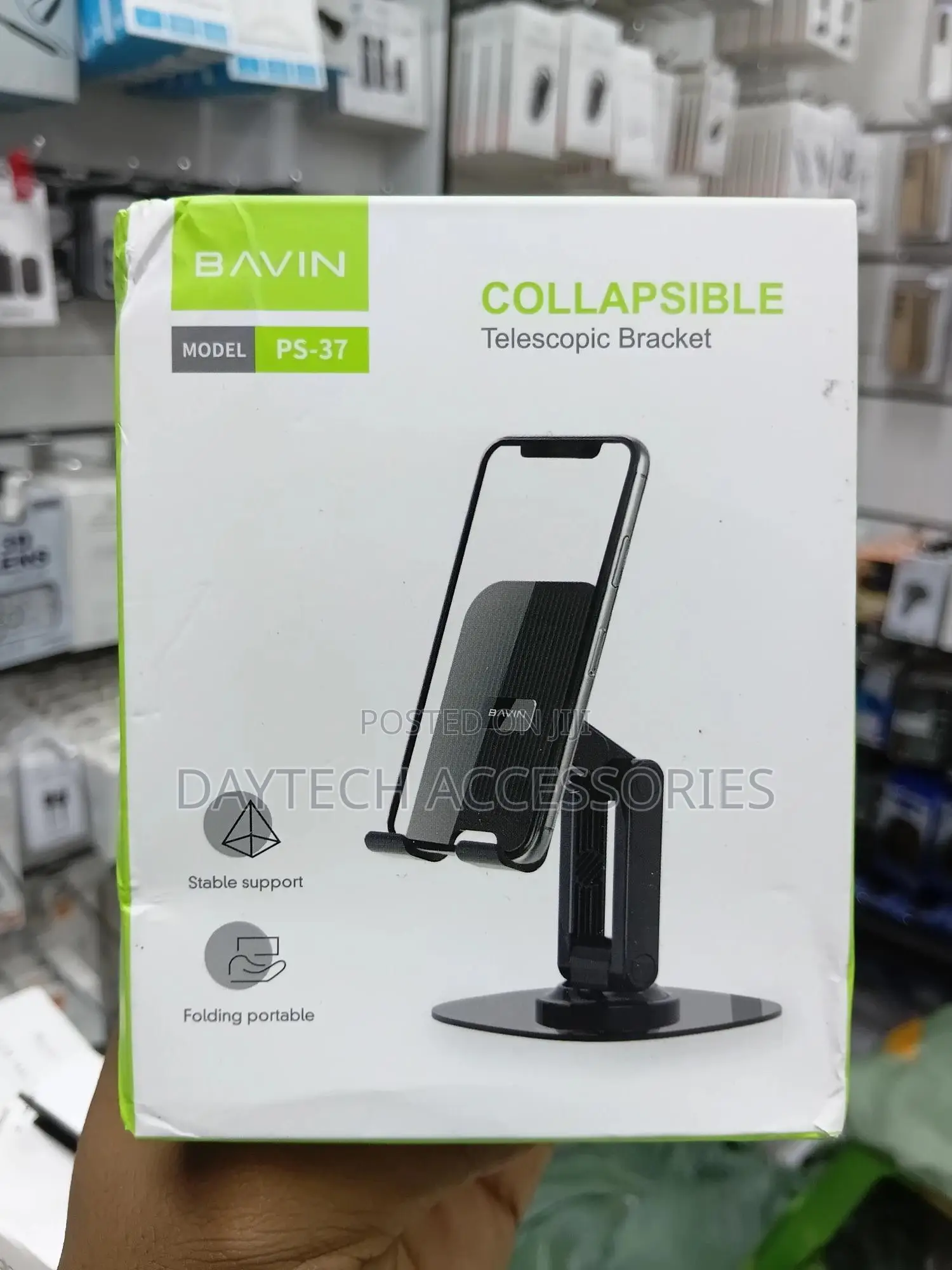 Bavin 360° Rotatable Base Mobile Phone Stand - Black