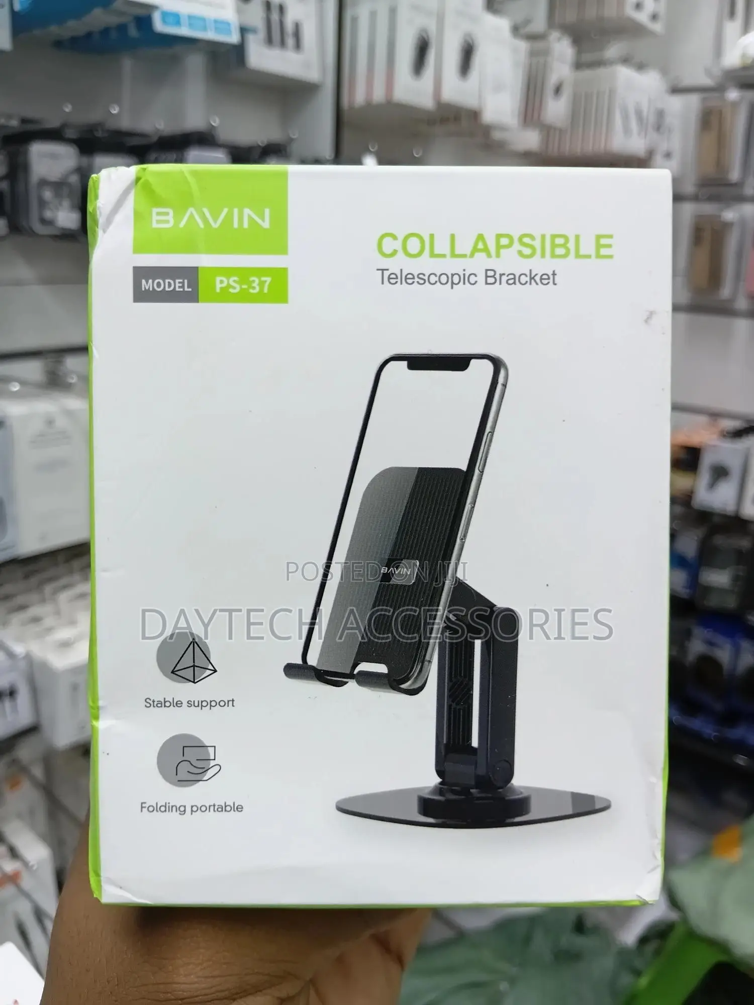 Bavin 360° Rotatable Base Mobile Phone Stand - Black