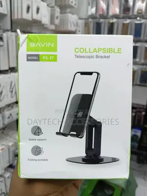 Bavin Anti-Skid Metal Base Cell Phone Stand (Black)