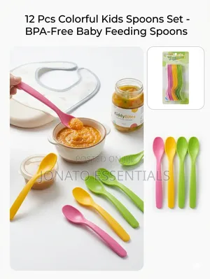 12pcs Colorful Kids Spoons Set - Bpa-Free Baby Feeding Spoons