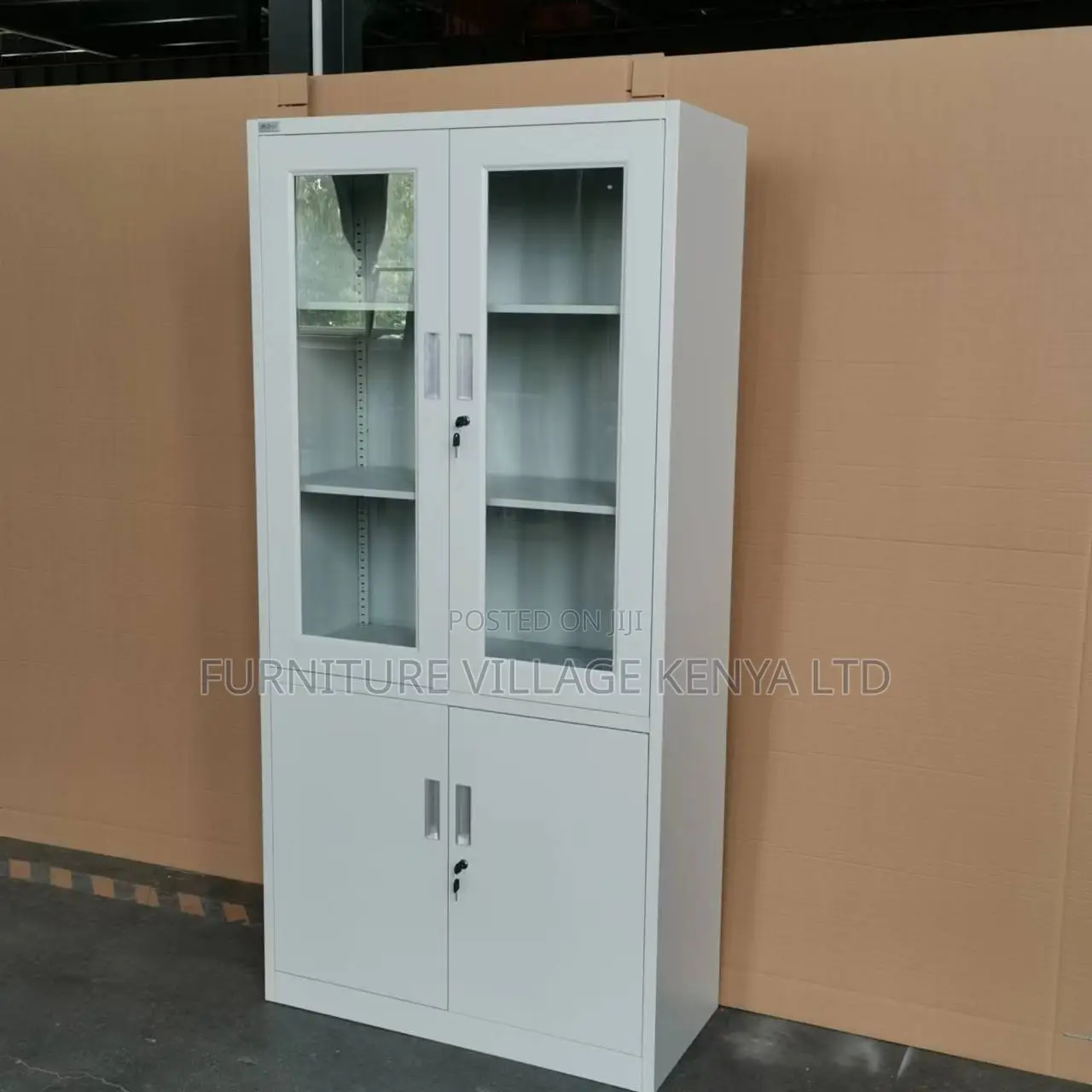 2-Door Glass Front Modern Office File Cabinet