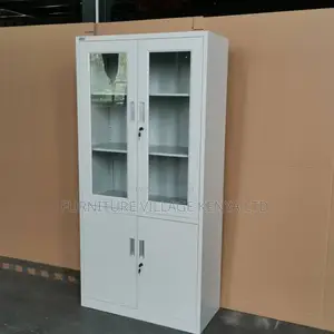 2-Door Glass Front Modern Office File Cabinet