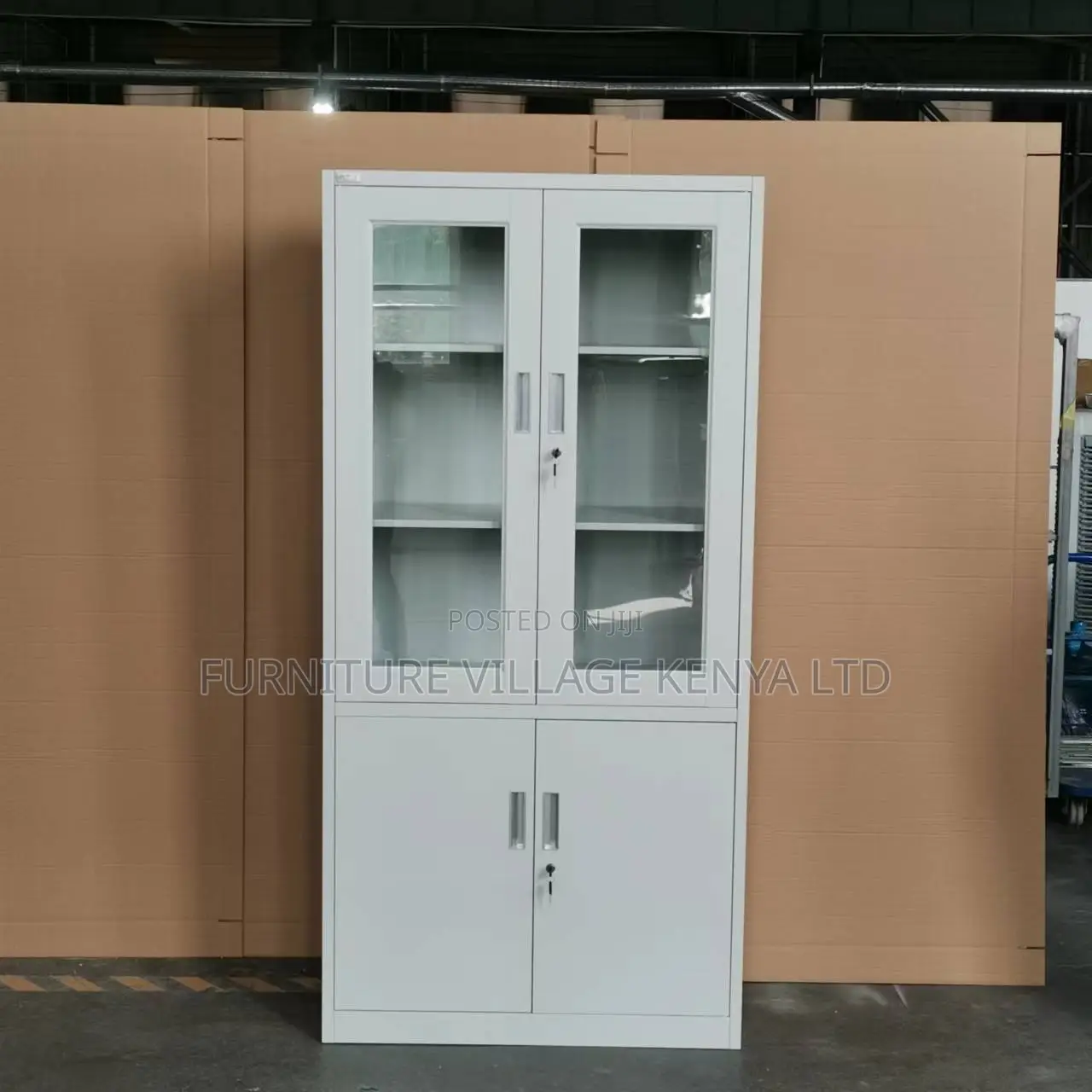 2-Door Glass Front Modern Office File Cabinet