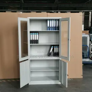 2-Door Glass Front Modern Office File Cabinet