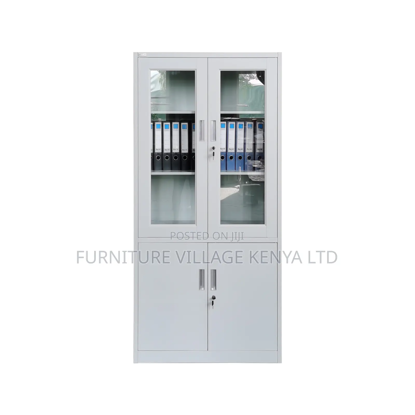 2-Door Glass Front Modern Office File Cabinet
