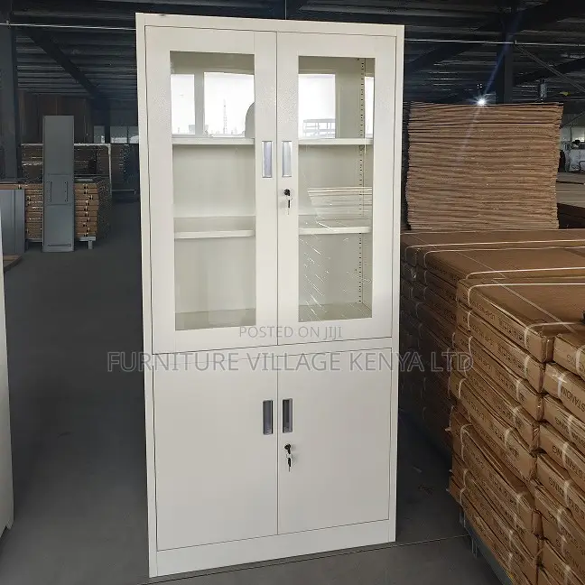 2-Door Glass Front Modern Office File Cabinet