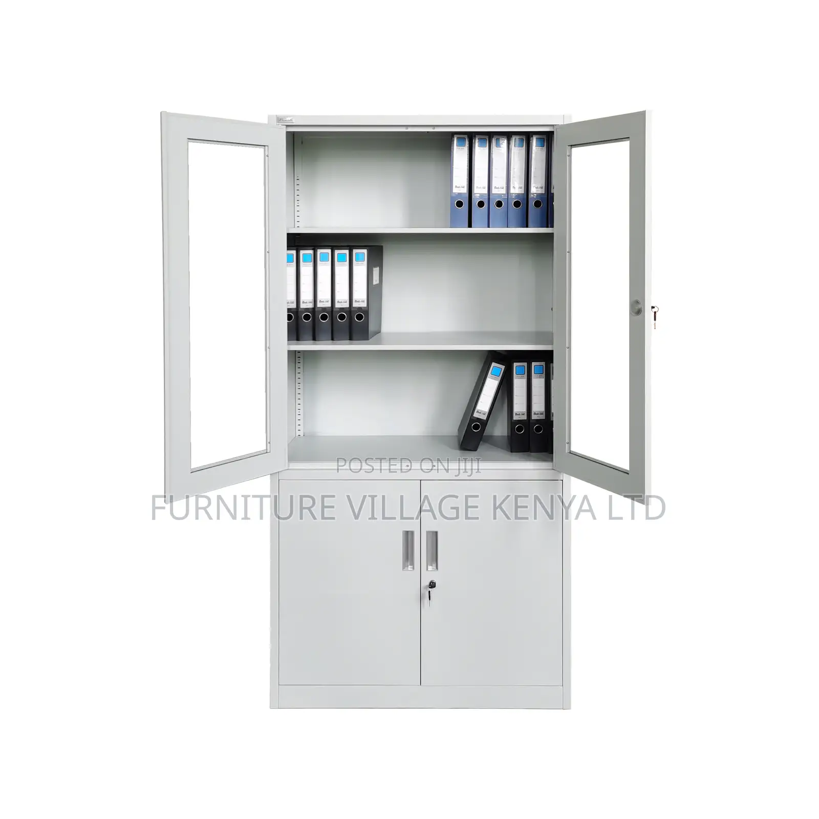 2-Door Glass Front Modern Office File Cabinet