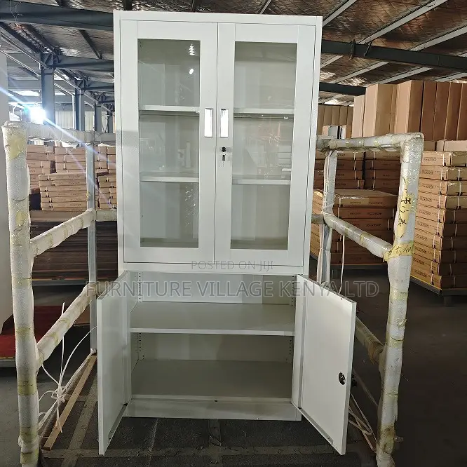 2-Door Glass Front Modern Office File Cabinet