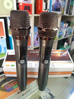 Wireless Microphone Uhf Dual Cordless Metal
