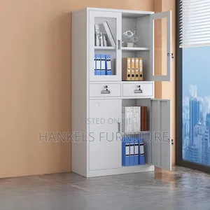 2 Door Metallic Office Cabinet – Steel Storage Cupboard