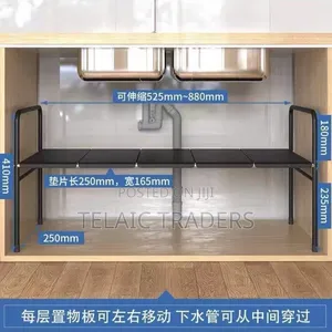 Extendable Under-the-Sink Organizer.