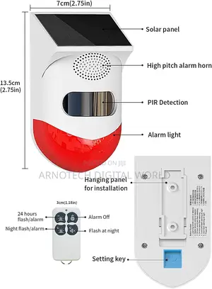 Wireless 433mhz Solar Siren With Pir Motion Detector