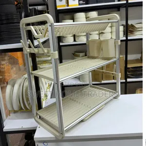 3 Tier Aluminium Dish Rack With Drainer Board