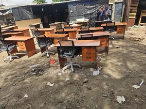 Office Desk Brown and Chairs Available