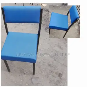 Blue Katerina Chair With a Metallic Frame
