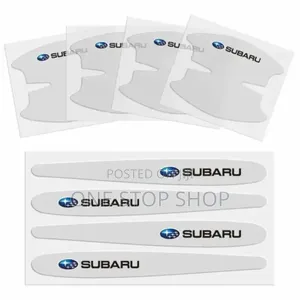 4+4pc Subaru Branded Clear Waterproof Durable Wear Resistant Door Film