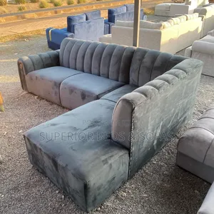 5 Seater Modern Grey Corner Sofa