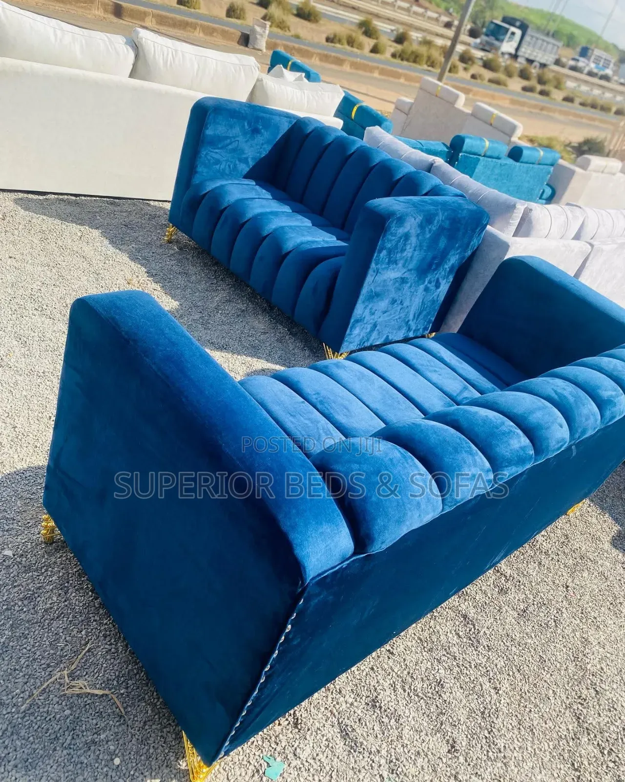 Ocean Blue 3 Seater + 3 Seater Sofa Set