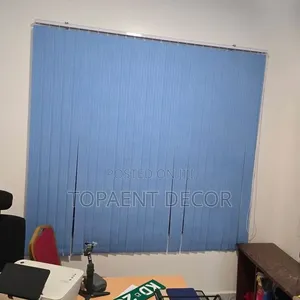 Turning Sunlight Into Comfort,Blue Vertical Office Window Blinds