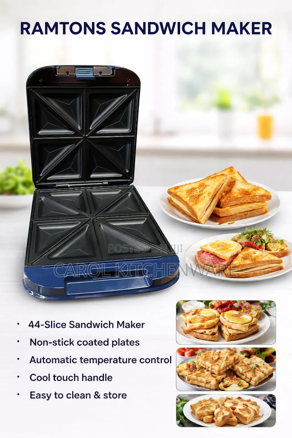 Ramton Sandwich Maker / 4- Slice Sandwich Maker