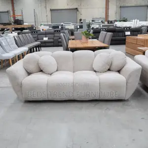 3 Seater Bubble Beige Plush Sofa.