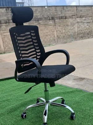 Secretarial Mesh Office Chair With Headrest