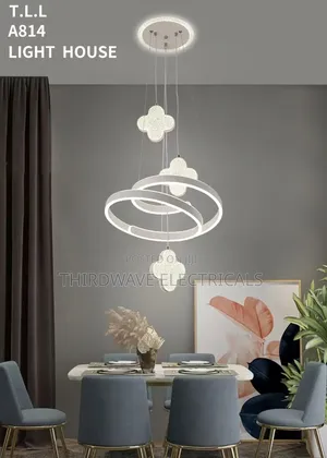 Modern White Led Pendant Chandelier With Three Clover-Shaped Rings