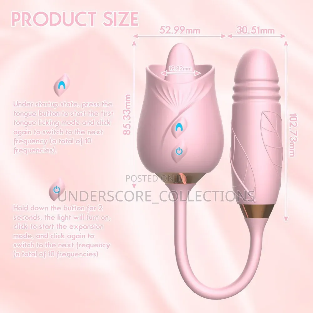 Rose for Clitorial Stimulation Plus Thrusting Dildo