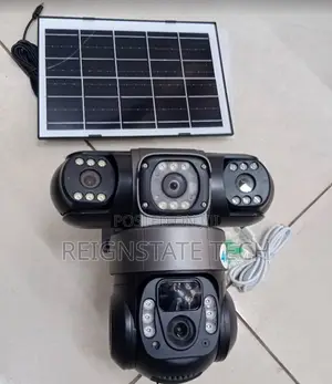 V380 Triple Lens Solar Wifi CCTV Camera Motion Detection