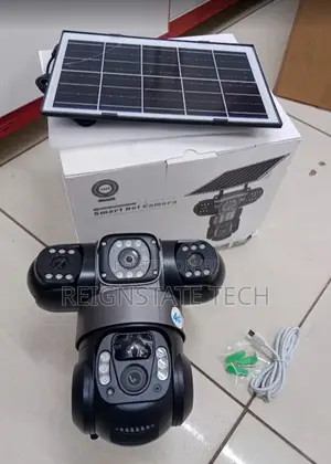 Three Lens 4g Simcard Solar Powered Rotating PTZ Cameraa V380 Pro