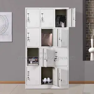 12-Door's White Metallic Gym Storage Locker