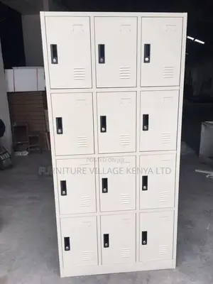 12-Door's White Metallic Gym Storage Locker