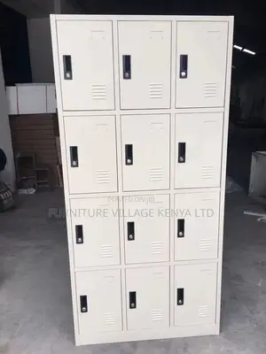 12-Door's White Metallic Gym Storage Locker