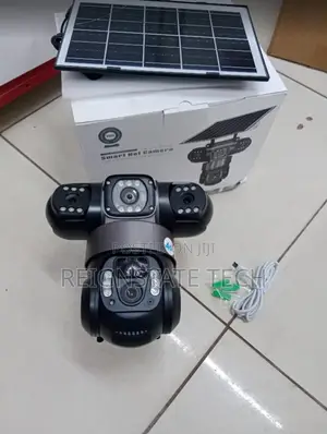Three Lens Solar Powered Outdoor PTZ Camera 6mp 4g Simcard