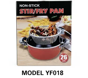 26cm Non-Stick Stir/Fry Pan With Deep Mesh Basket