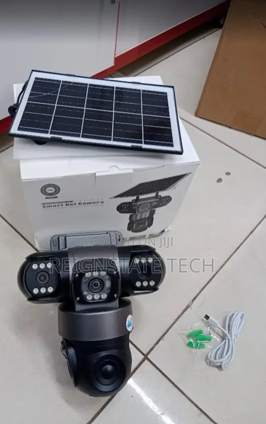 Wifi Triple Lens Solar Powered Three Lens PTZ Camera 2way Audio