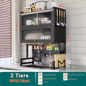 2 Tier Over Sink Dish Drying Rack With Cabinet Cover - 65cm/85cm