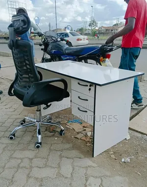 Modern High-Quality Study Desk Paired With Headrest Chair