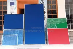 School//Office Notice Board With Coloured Fabric and Aluminium Frame