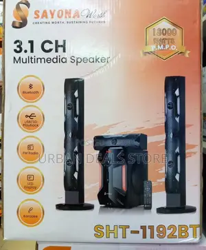 Sayona Home Theater System 18000w Pmpo 3.1 Channel Tall Boy Subwoofer