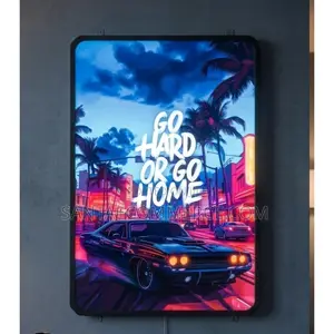 Retrowave Motivational Wall Art -Go Hard or Go Home