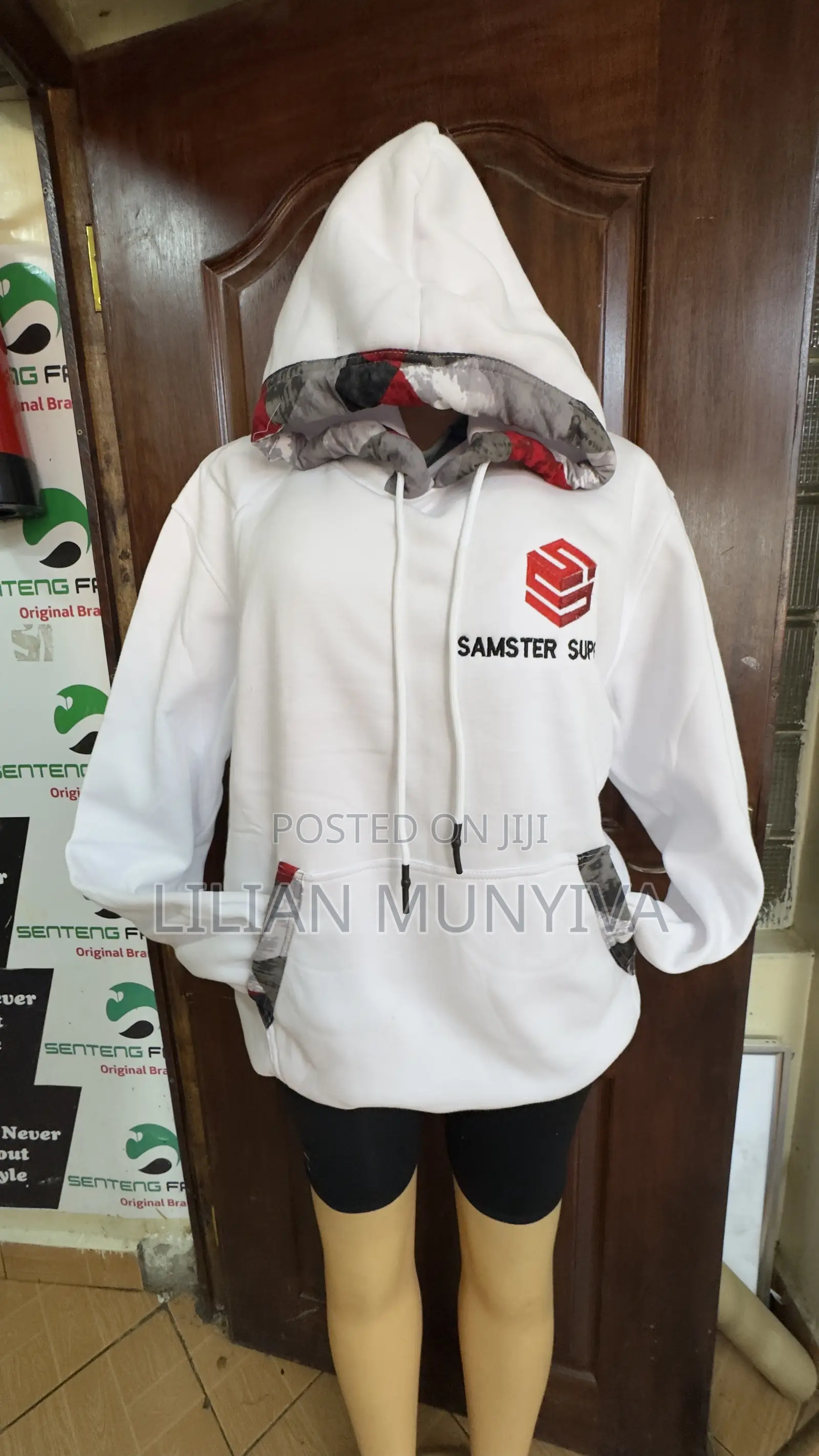 Customized Branded White Hoodie