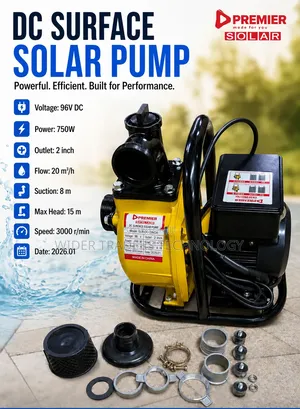 Premier Dc Surface Solar Pump Rated at 750 Watts.